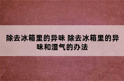 除去冰箱里的异味 除去冰箱里的异味和湿气的办法